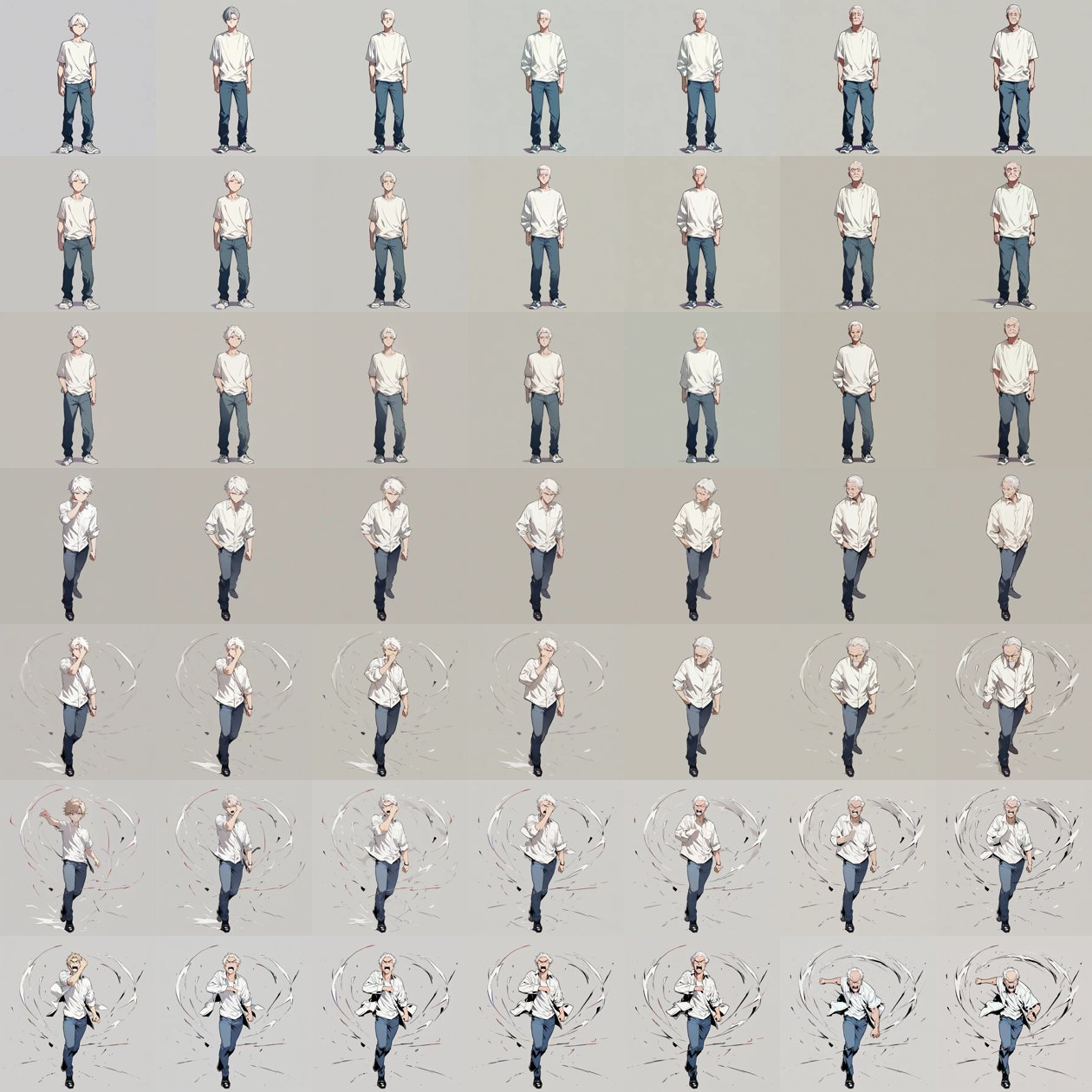 年齢と性格の7×7の格子画像